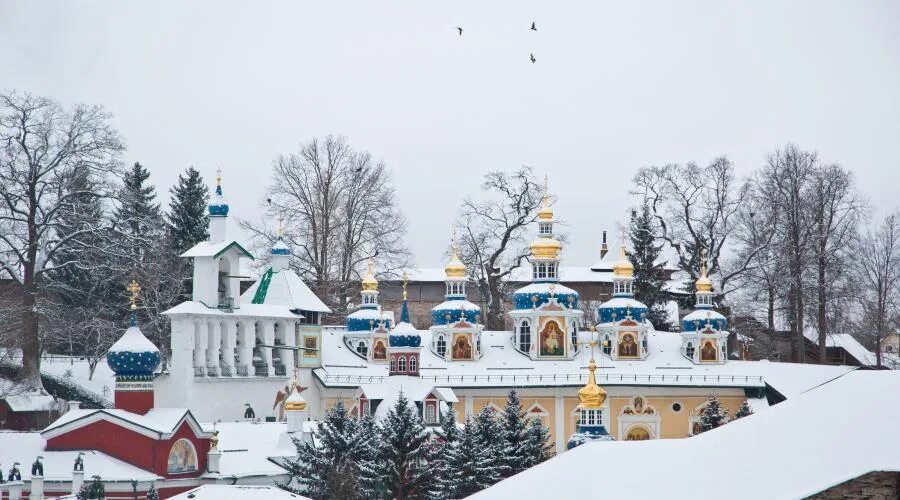 Псково печерский монастырь зимой фото