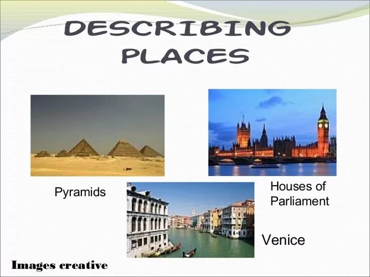 Describing places. Places презентация. Adjectives to describe places. Тема describing places. House adjective