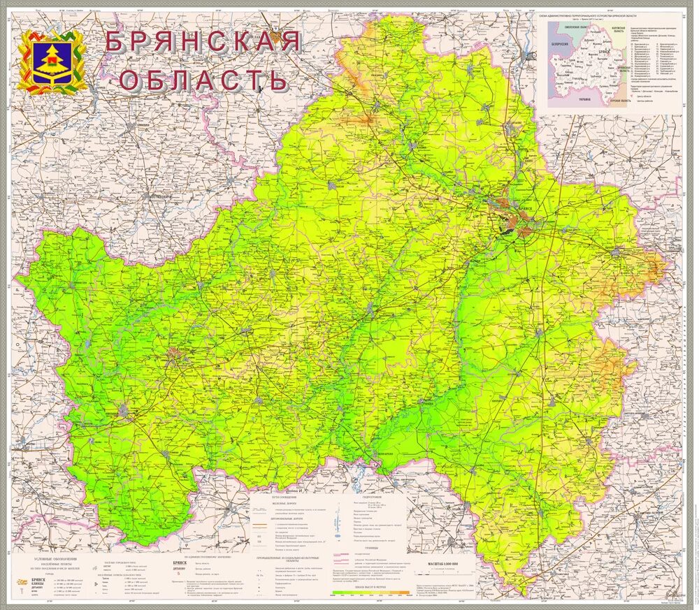 Карта брянской области с соседними областями. Географическая карта Брянской области. Катра Брянской обласьи. Брянская область на физ карте. Карта Брянской области географическая карта.