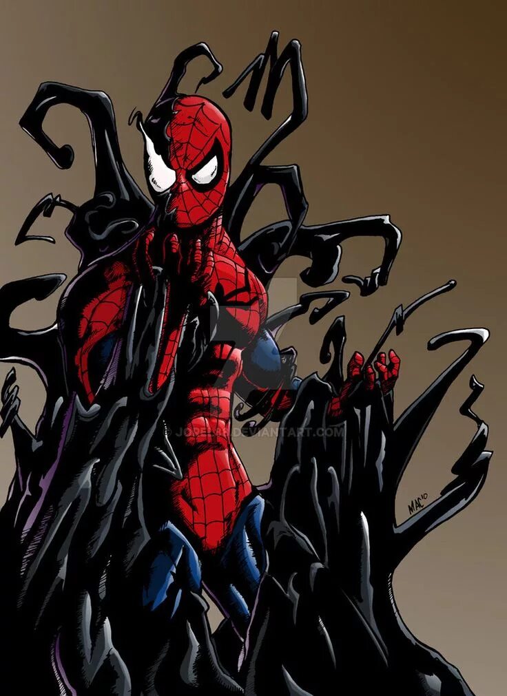 Костюм симбиот. Человек паук симбиот Веном. Человек паук красный симбиот. Питер Паркер симбиот. Веном-паук симбиот.
