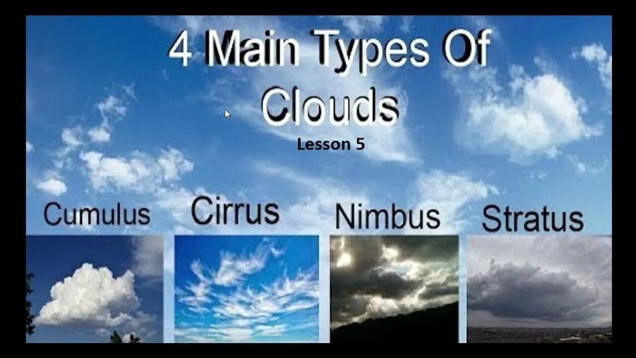 There are lots of clouds. Kinds of clouds. types of clouds.