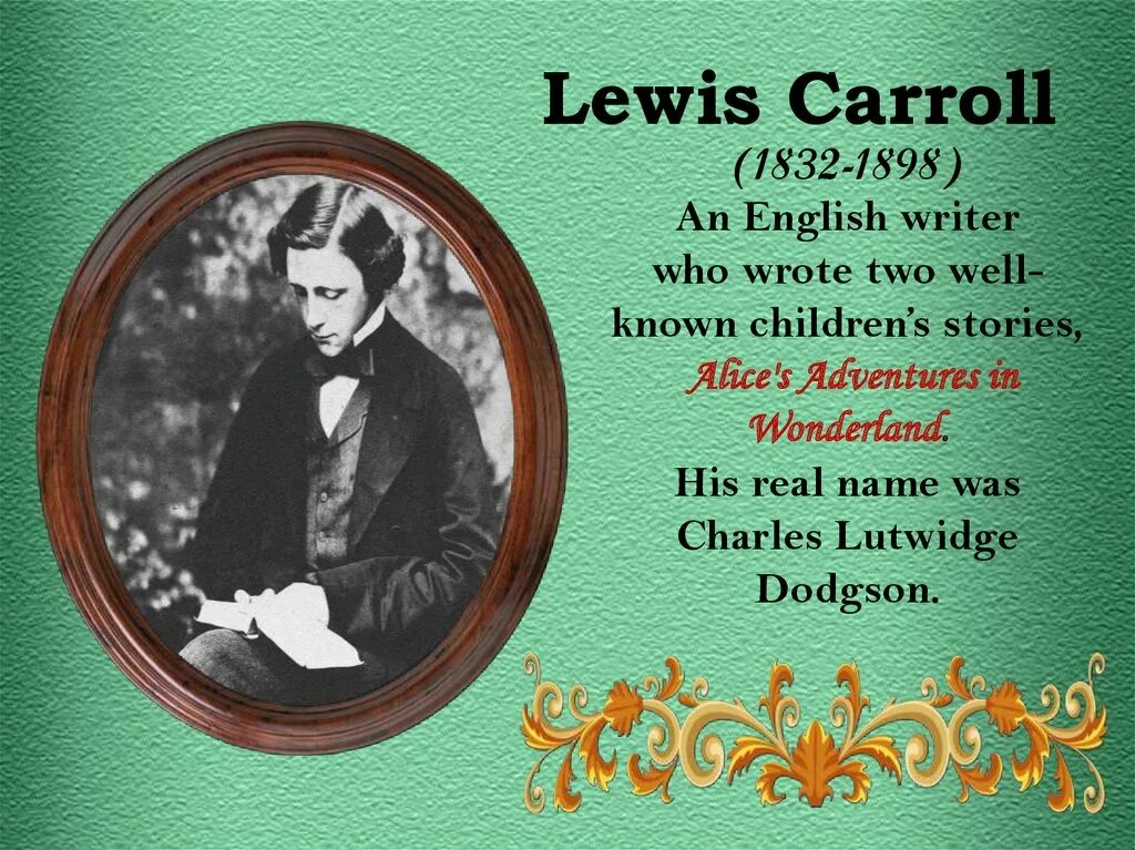 Great english writer. Льюиса Кэрролла (1832–1898). English writers презентация. Famous British writers. Британские Писатели презентация.