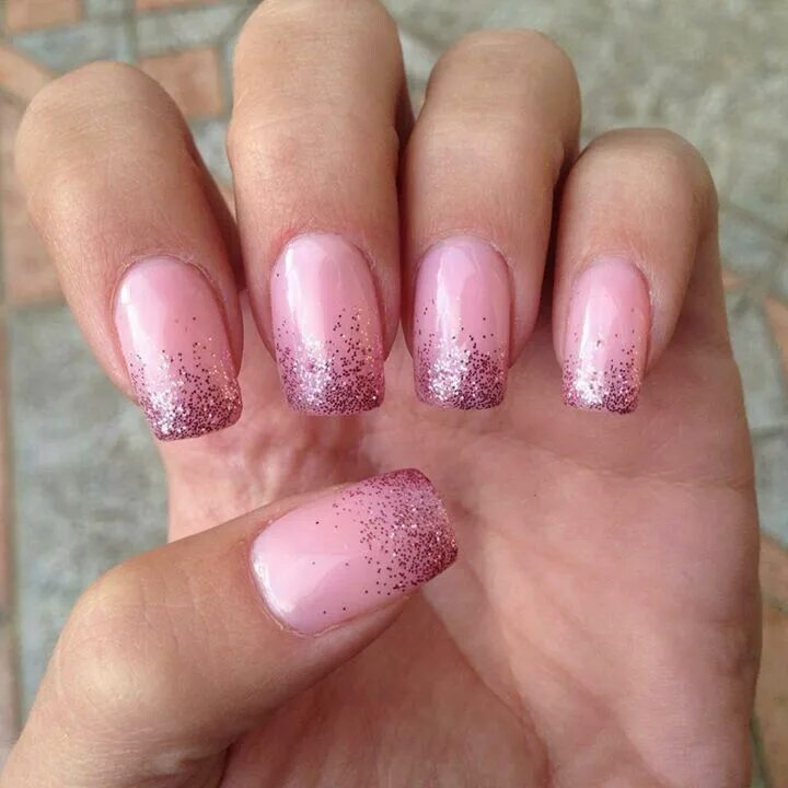 Bluesky A44 and S06N Bluesky nails, Mauve nails, Shellac nails glitter