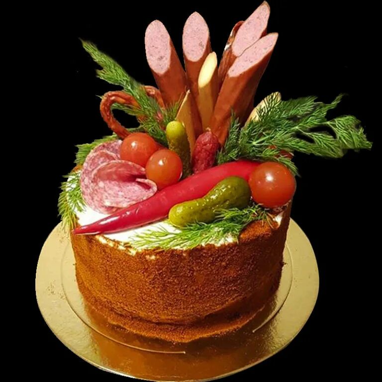 скандинавский закусочный торт. блинный торт с голубикой. торт из еды. деликатесы торты. торт сбоку.