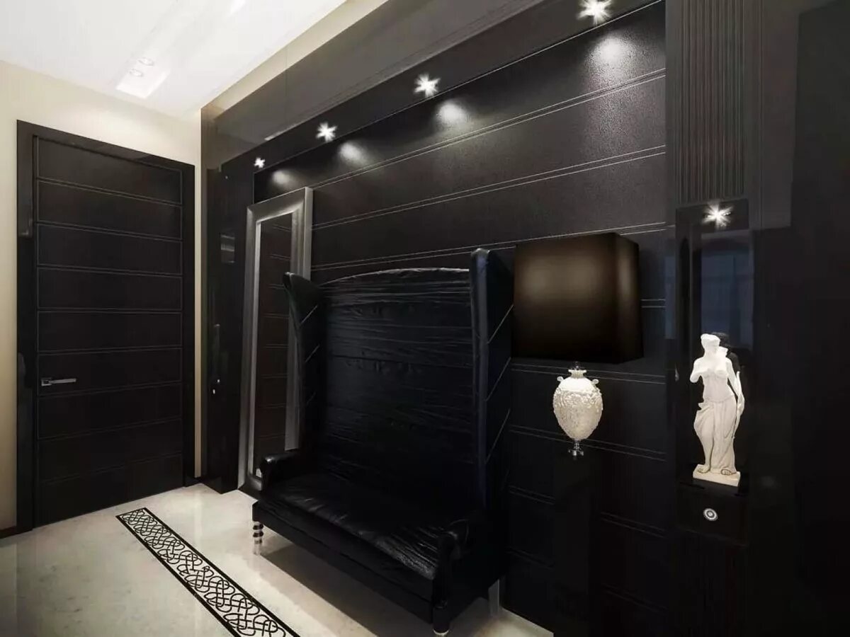 Прихожие темного цвета фото A Beautifully Renovated New York City Apartment with Scandinavian Influence and