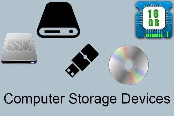 Memory storage devices. Computer Storage devices. Secondary Storage devices. Storage devices in Computer. A data Portable Storage device.
