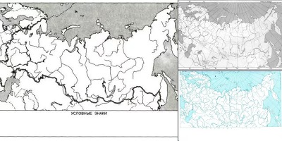 контурная карта россии а4