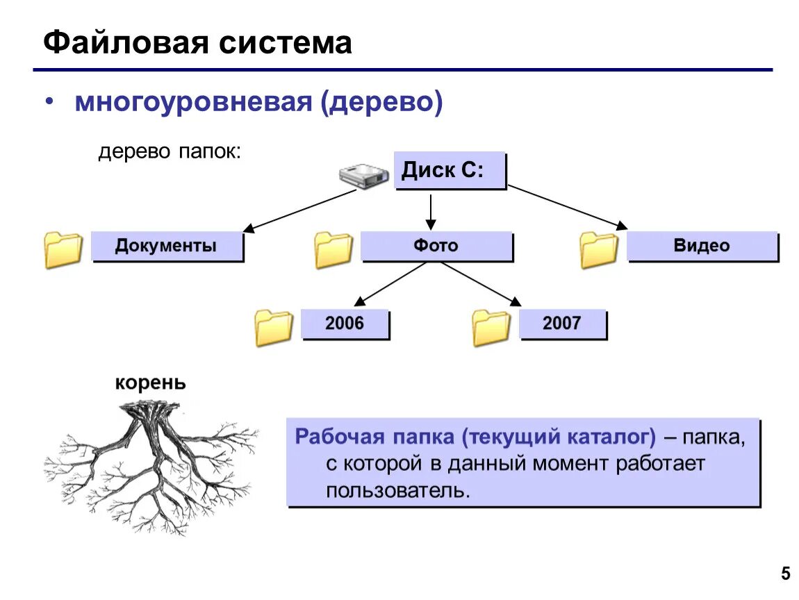 Каталоги 1 уровня. Многоуровневая файловая система. 1 Уровневая файловая система. Дерево файловой системы. Схема файловой структуры.