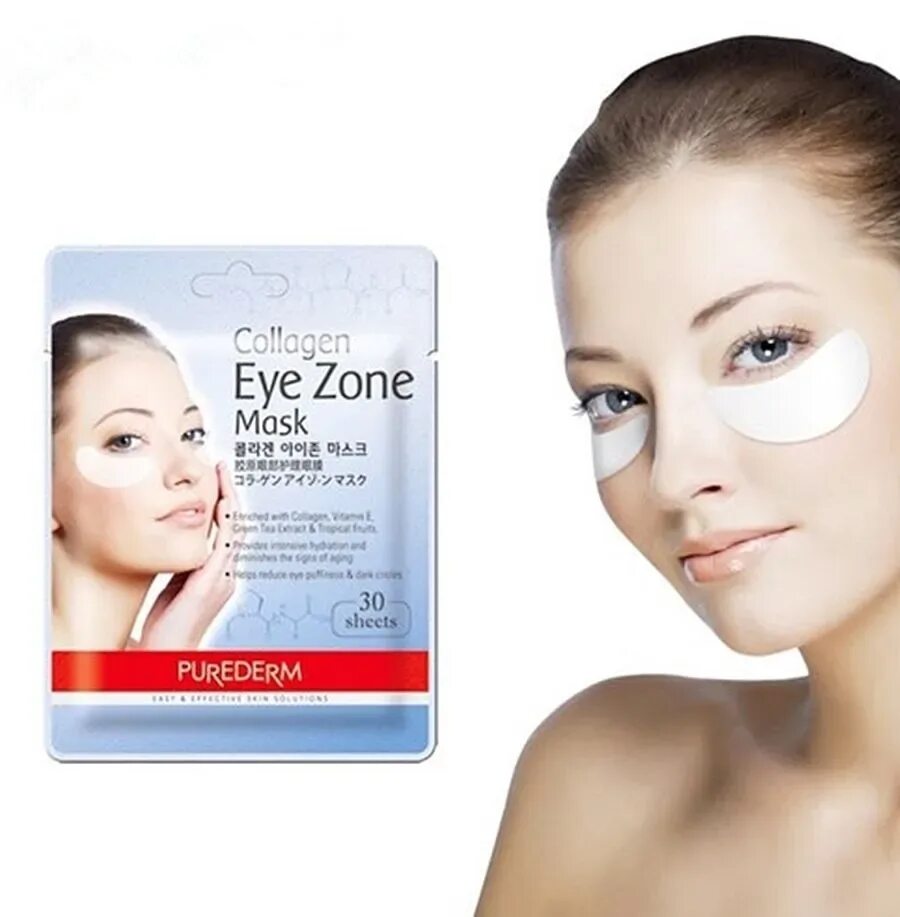 [Purederm] Collagen Eye Zone Mask 30 Sheets. Purederm Collagen Eye Zone Mask коллагеновая маска-патч под глаза. Purederm тканевые патчи с коллагеном. Маска д/глаз Purederm коллагеновая. Маски 30 шт