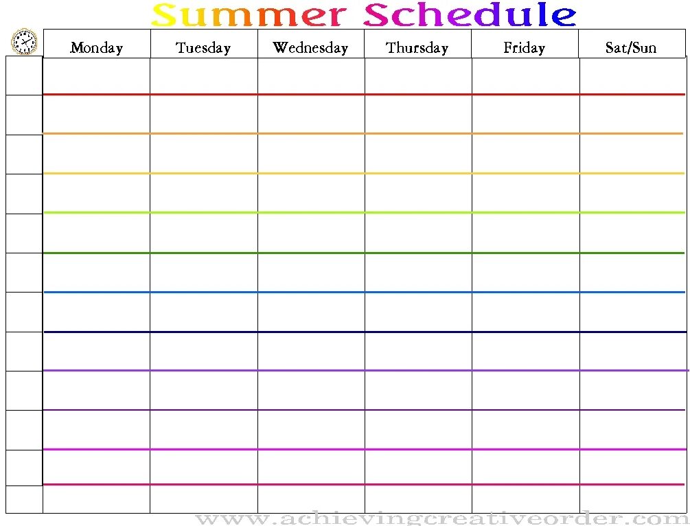 Week schedule
