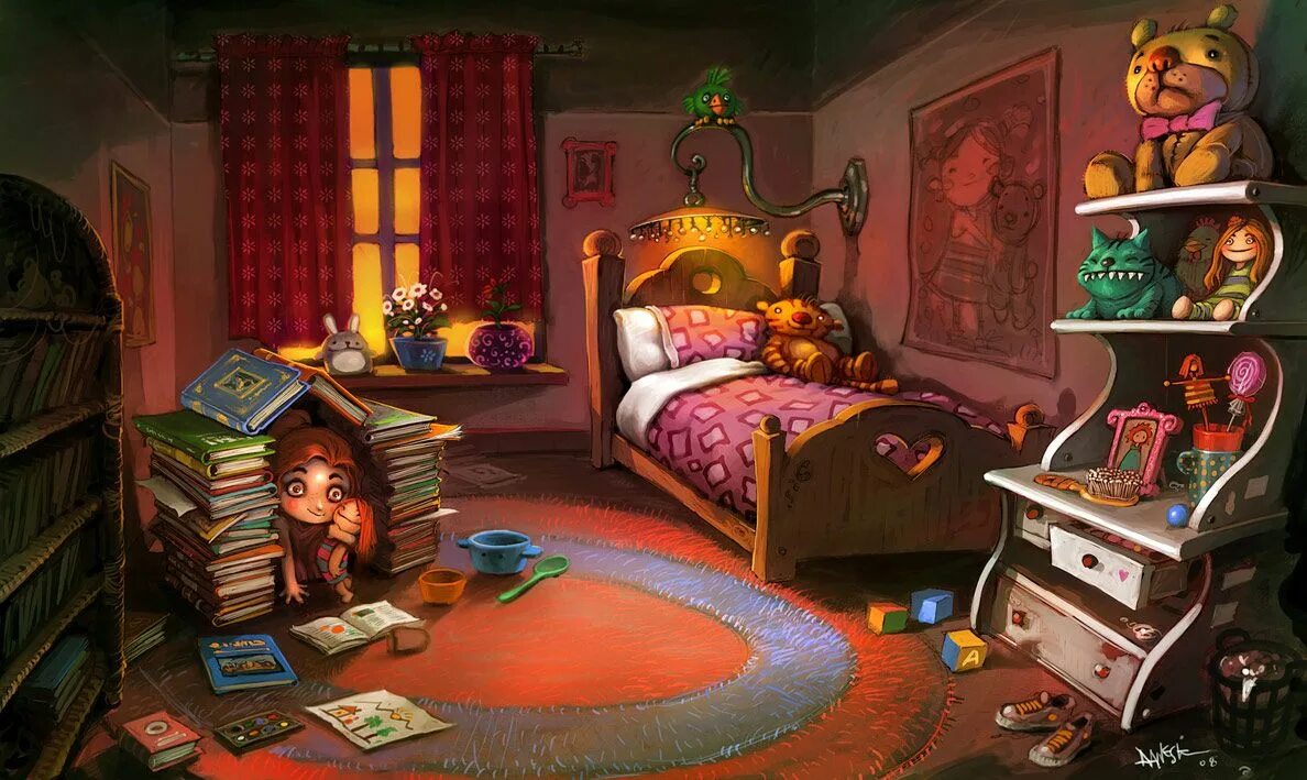 Кто кто в этой комнате живет. Сказочная комната. Мультяшные комнаты. Детская комната мультяшная. Комната сказок.
