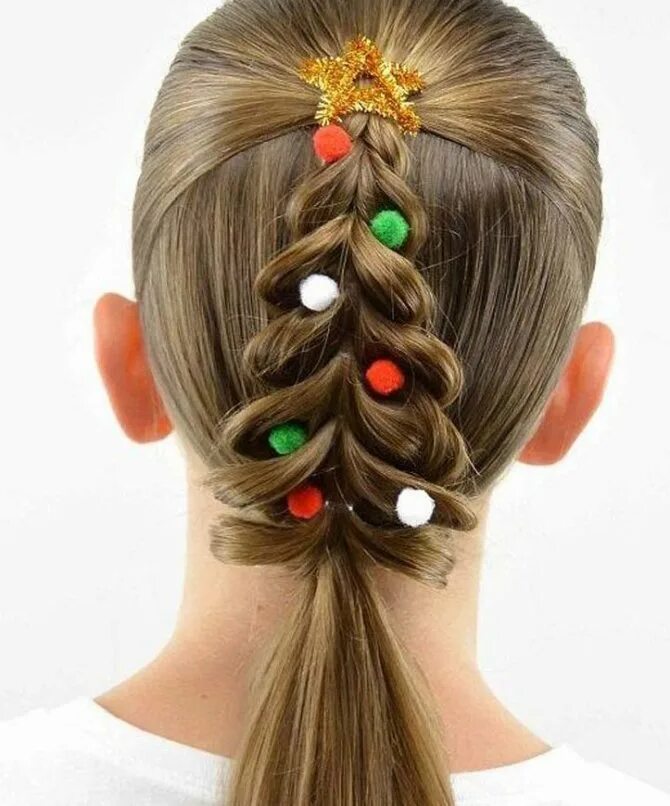 оригинальные прически для девочек. прически для девочек. прическа на новый год. прическа на новый год девочке. новогодние прически на новый год девочкам.