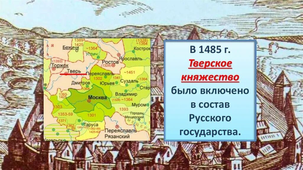 Тверское княжество 1485. Присоединение Тверского княжества (1485 г.). Княжество Тверское 13 -15 века. Тверское княжество рисунок.