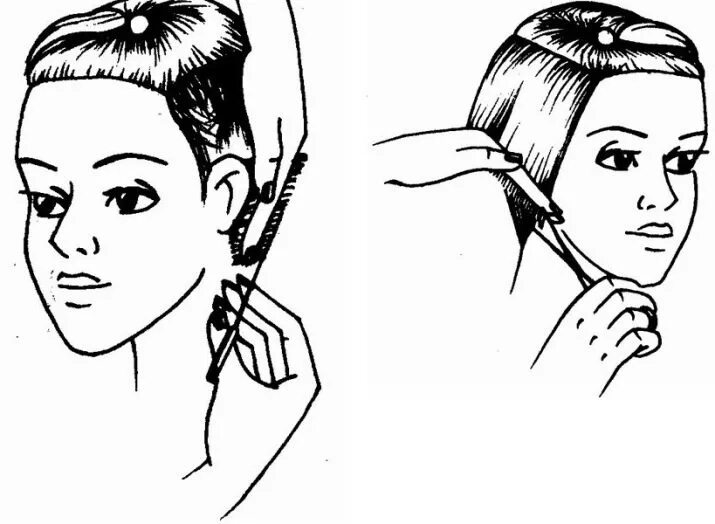 деление волос на зоны и проборы при стрижке. схема выполнения ассиметричной стрижки. схема стрижки каскад без челки. проборы головы для парикмахеров. стрижка нижней затылочной зоны.