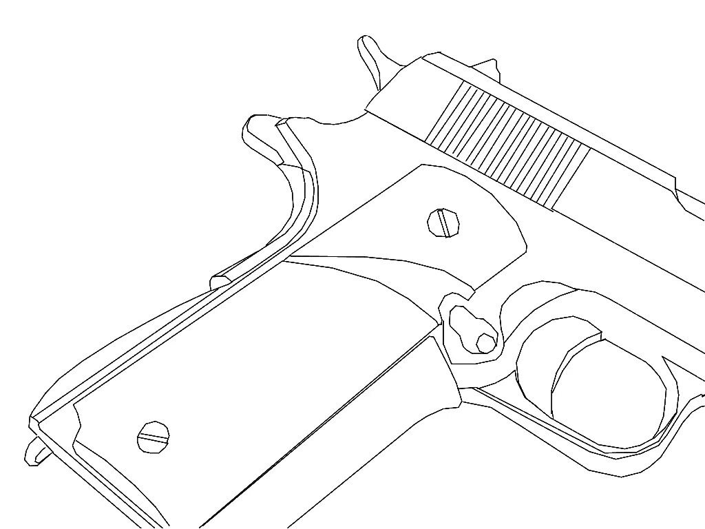 Рисунок 45. Рисунки пистолета Кольт 1911. Colt 1911 рисунок. Colt m1911 рисунок. Раскраска пистолета Кольт 1911.