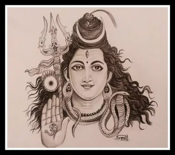 Pencil Sketch of Lord Shiva , 8B Pencil Shading Work . 