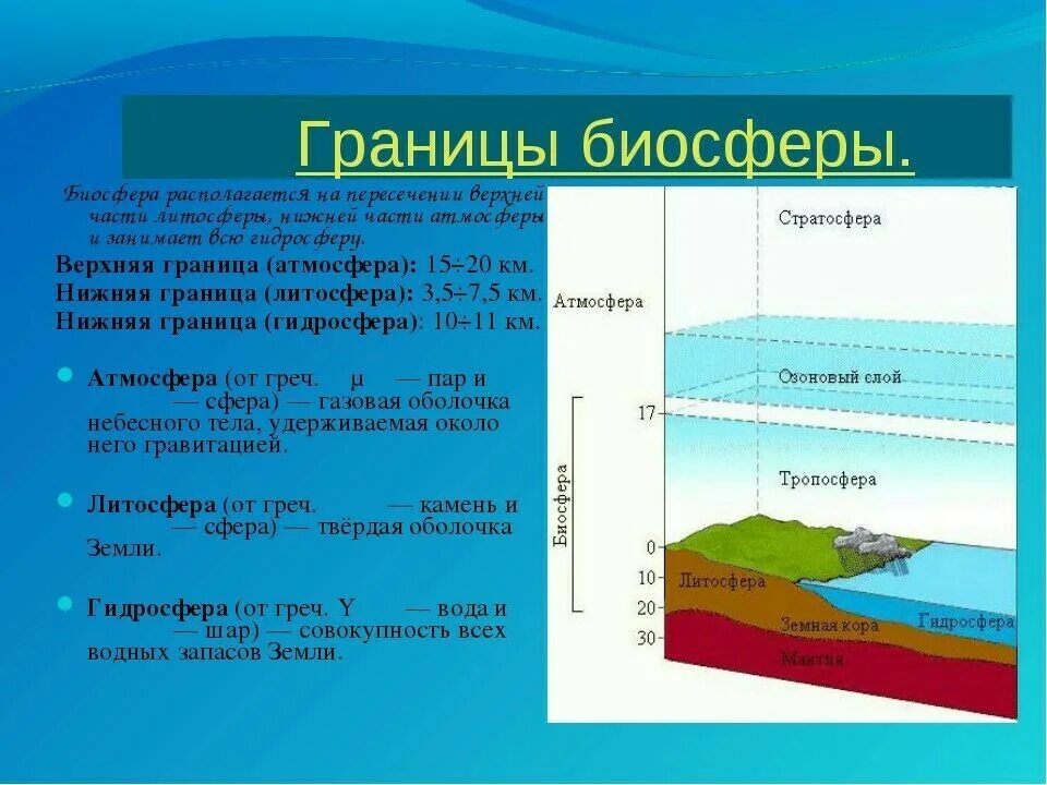 Воды нижняя граница. Литосфера гидросфера атмосфера Биосфера. Сферы земли Биосфера гидросфера. Верхняя граница биосферы ионосфера. Границы биосферы атмосфера гидросфера литосфера.