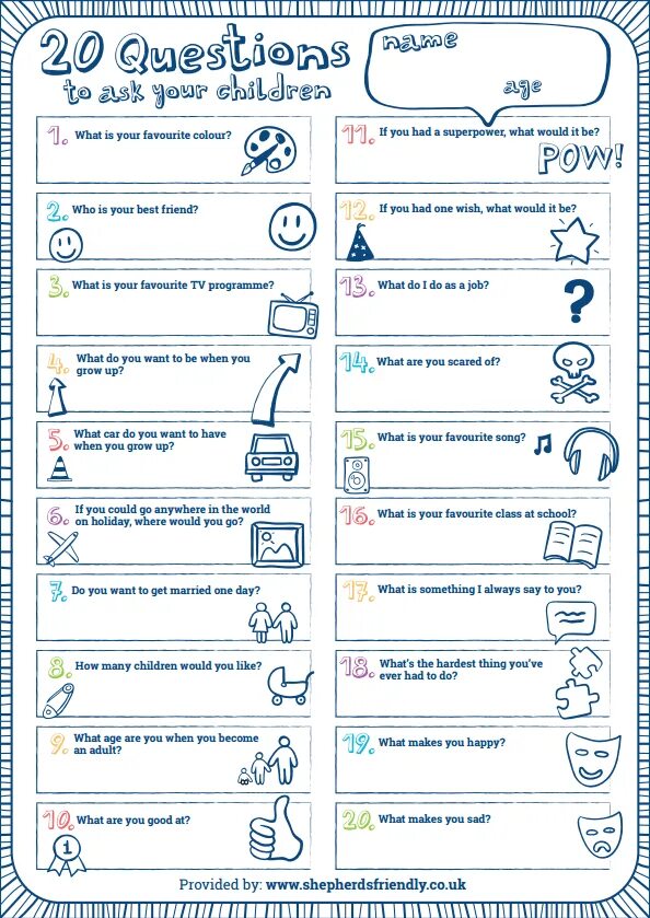 Questionnaire for Kids. Interesting questions for children. Questions to ask. Questionnaire for friends. Asking questions activities