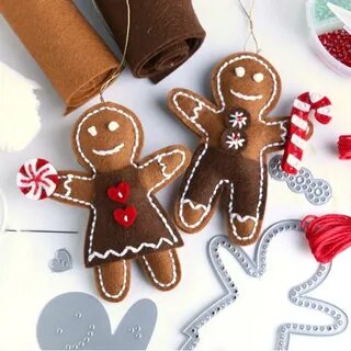 Christmas in July - Poshta Design Gingerbread Friends Felt Ornaments 