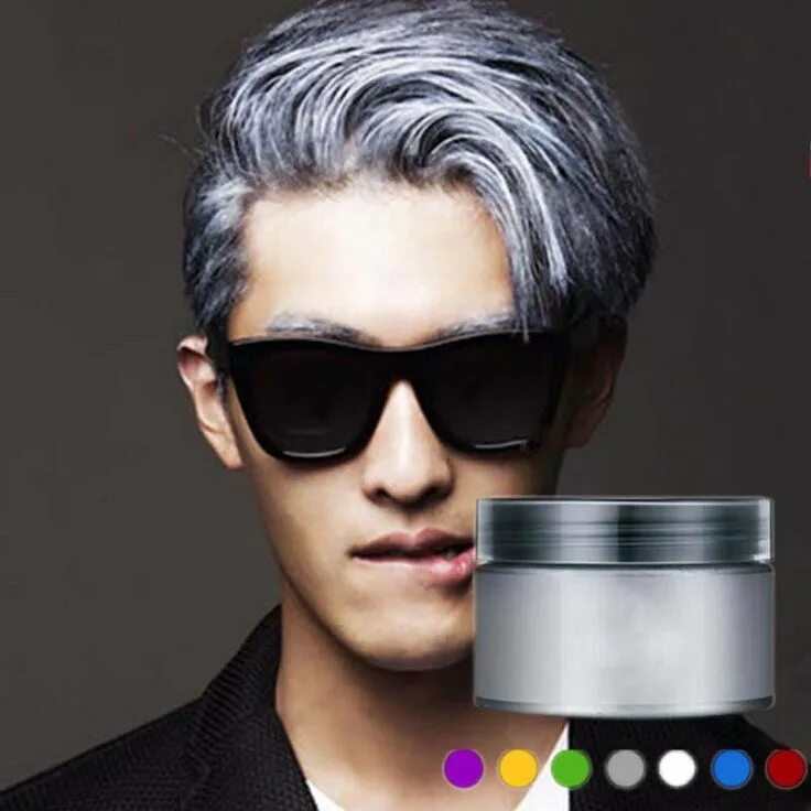 Silver Blue frost Men hair color, Silver blue hair, Dyed hair men