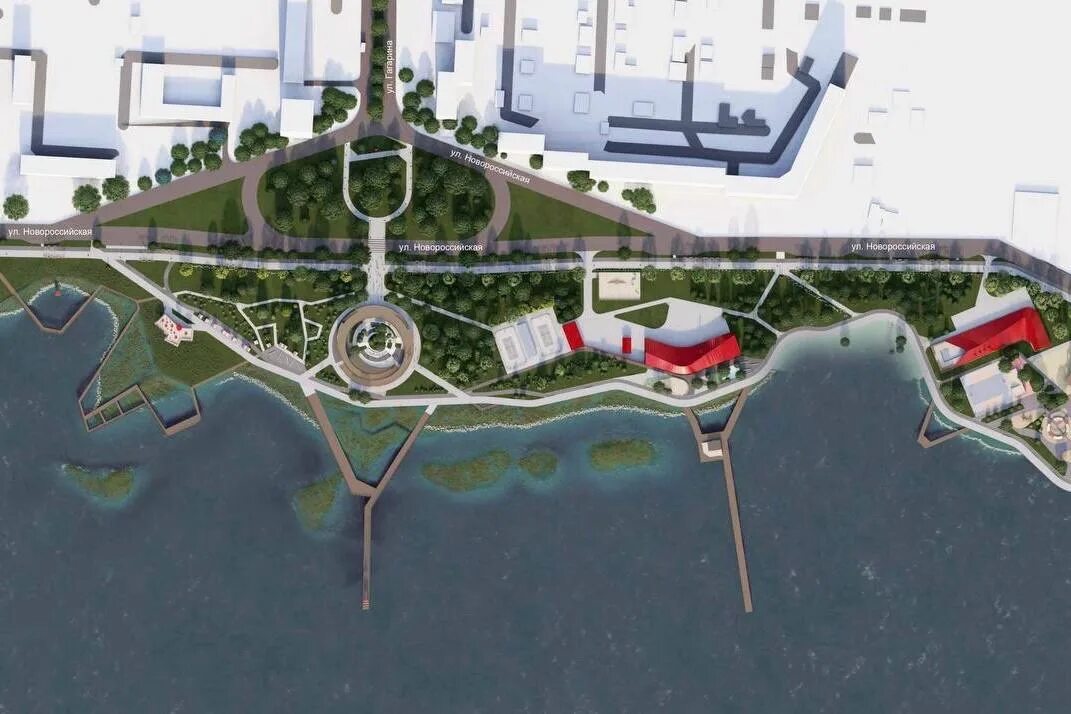 Как будет выглядеть набережная у lake town Как берега озера Кабан поделили на зоны Реальное время