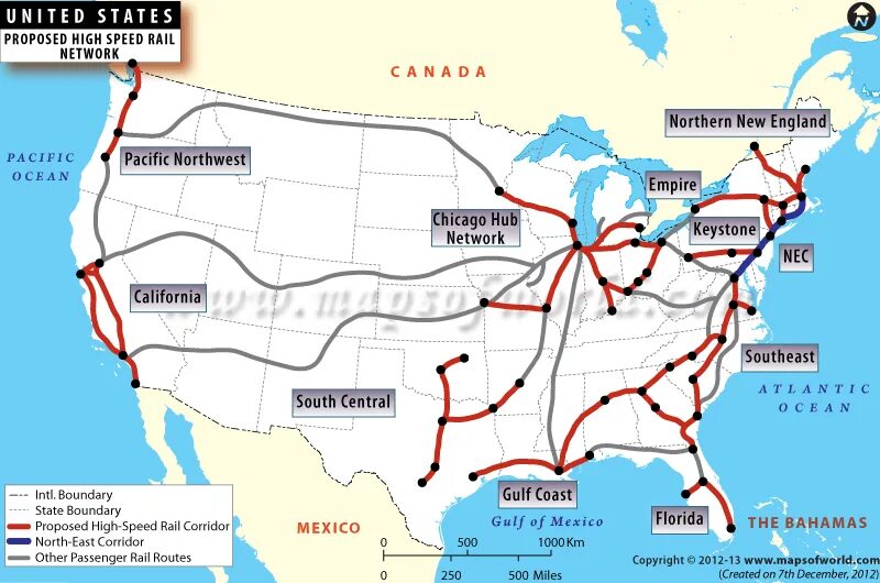 Hsr map. Railway map usa. high-speed rail, hsr). rail to rail схема. сша скоростные поезда маршруты.