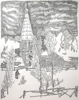 Пейзаж пером