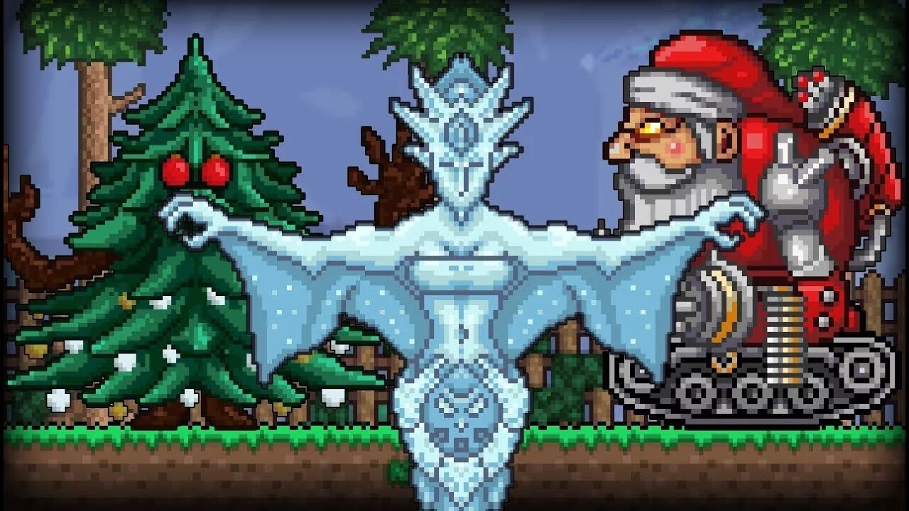 Призывалка луны террария. Босс елка в террарии. Frost Moon Terraria. Bloodmoon Terraria. Джек террария.