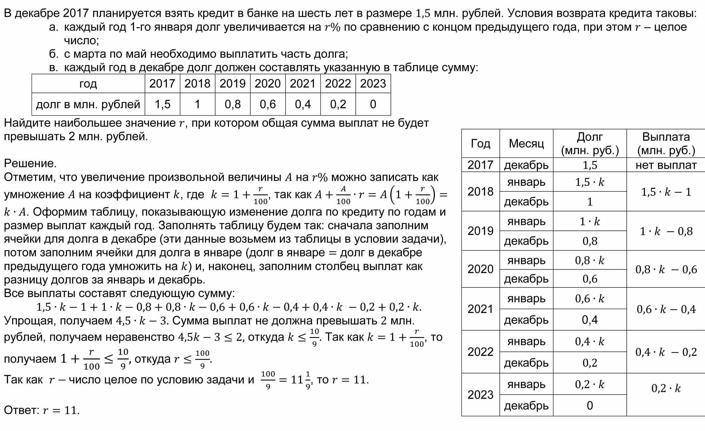 Возврат долгов в январе 2021. Общая сумма выплат. Долг выплата остаток таблица. 15 Задача сумма выплат. Чему равна общая сумма выплат.