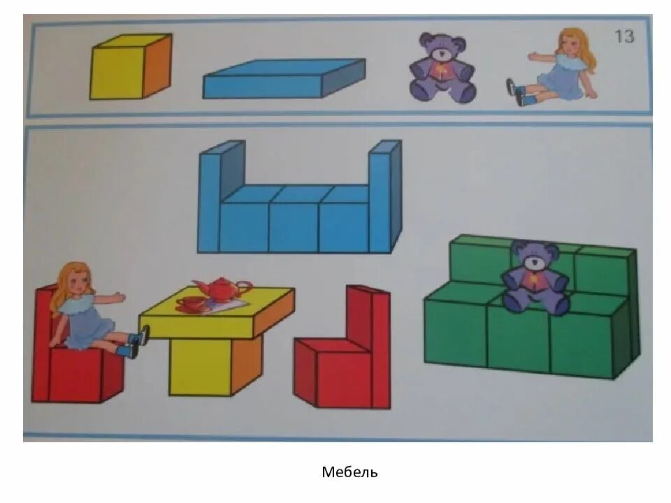 Конспект занятия в младшей группе по конструированию. Конструирование мебель для кукол во второй младшей группе. Конструирование комната с мебелью. Конструирование из кубиков мебель. Конструирование мебели в младшей группе.
