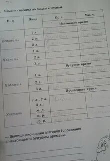 Выпиши окончания глаголов