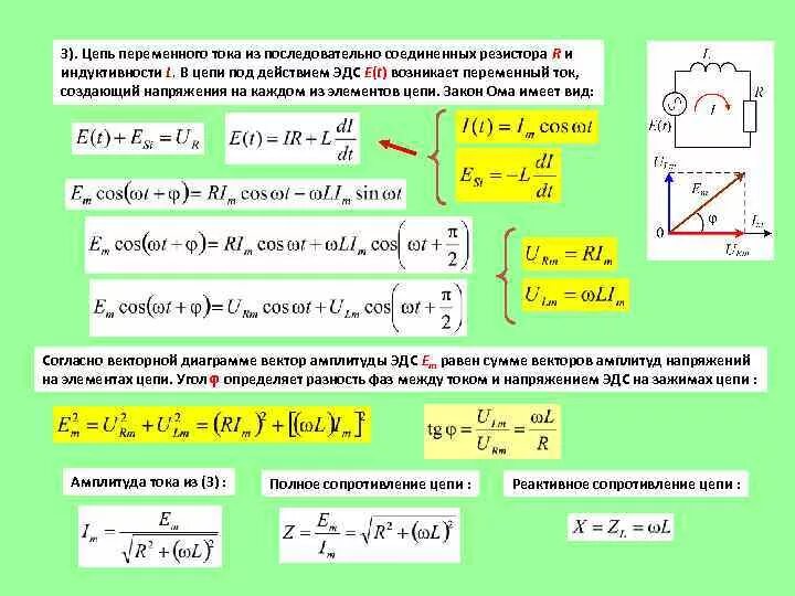 Последовательное соединение сопротивления и индуктивности