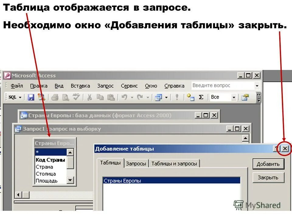 Закрыли таблицу. Закрыли таблицу
