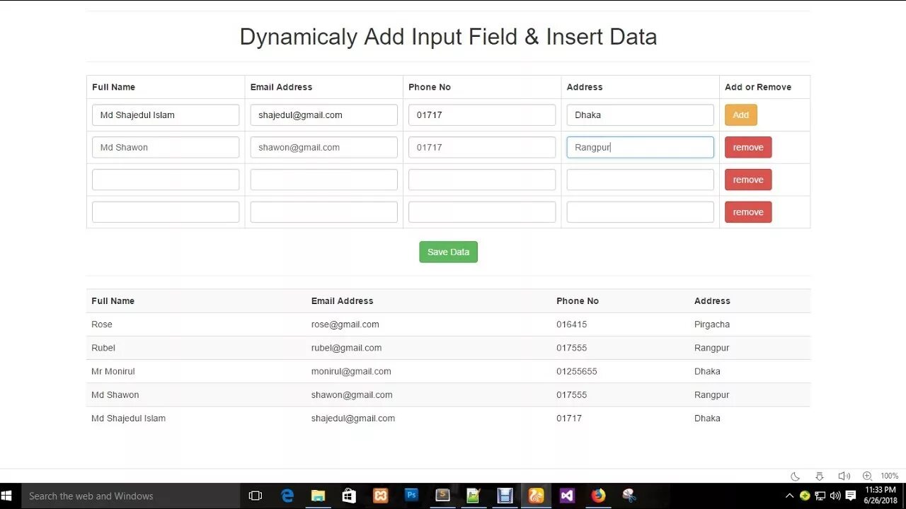 Input таблица. Input Table html. Dynamic fields js. Php MYSQL CRUD Editable Table. Field php