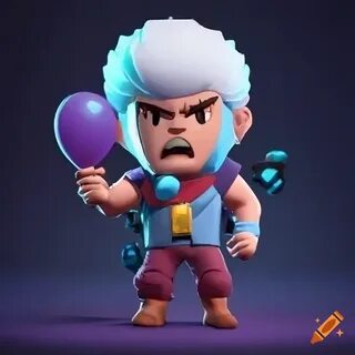 Gus from Brawl Stars holding a balloon.