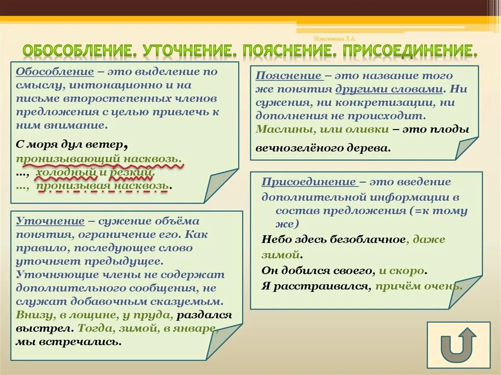 Пояснение обстоятельств. Уточнение Обособление. Уточняющая конструкция в предложении.