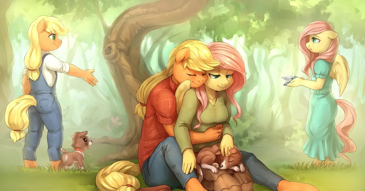 Pony diffusion. Флаттершай Антро. Антро пони Эпплджек r34. Audrarius. Эпплджек и Вайнона.