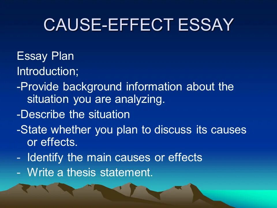 Cause and Effect essay. Cause and Effect essay Sample. Cause and Effect essay examples. Cause Effect structure.