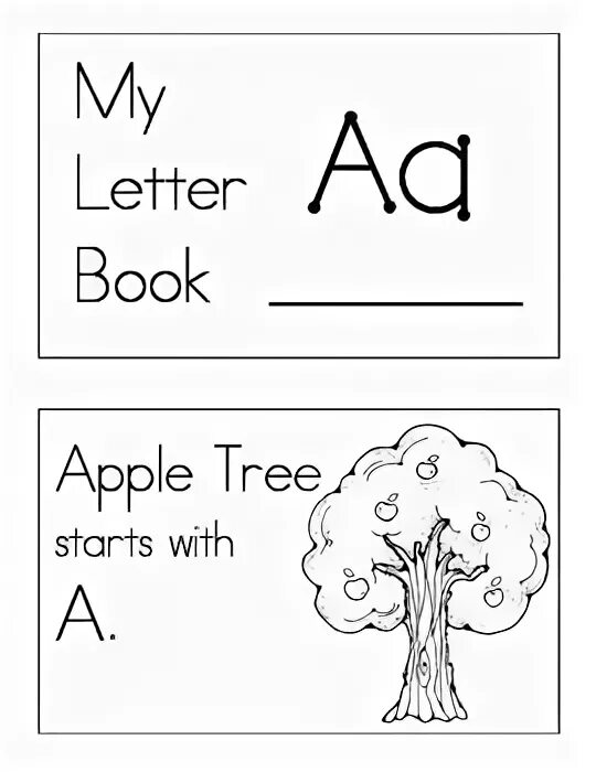 My letter book. Letter a Apple Tree.