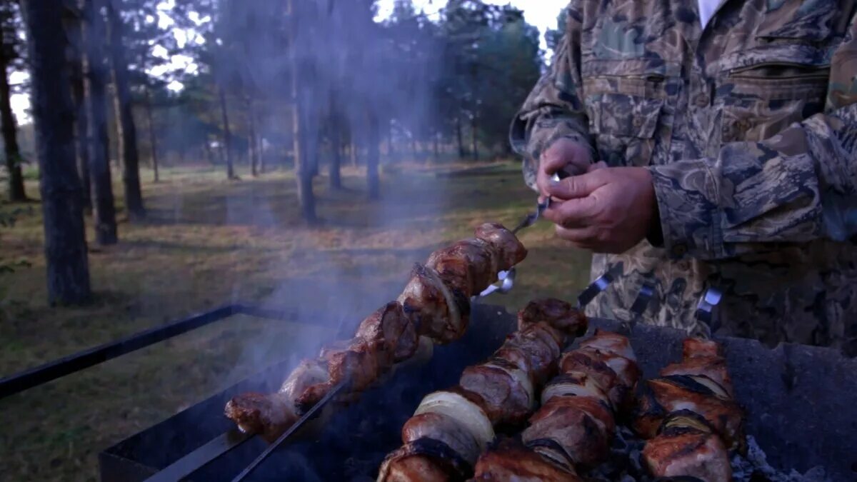 Шашлык. Военные на шашлыках. Шашлыки на природе. Шашлык на костре.