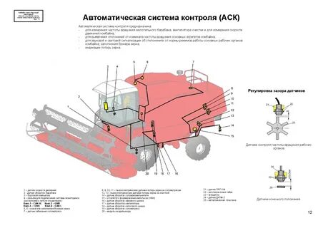 Датчики комбайна