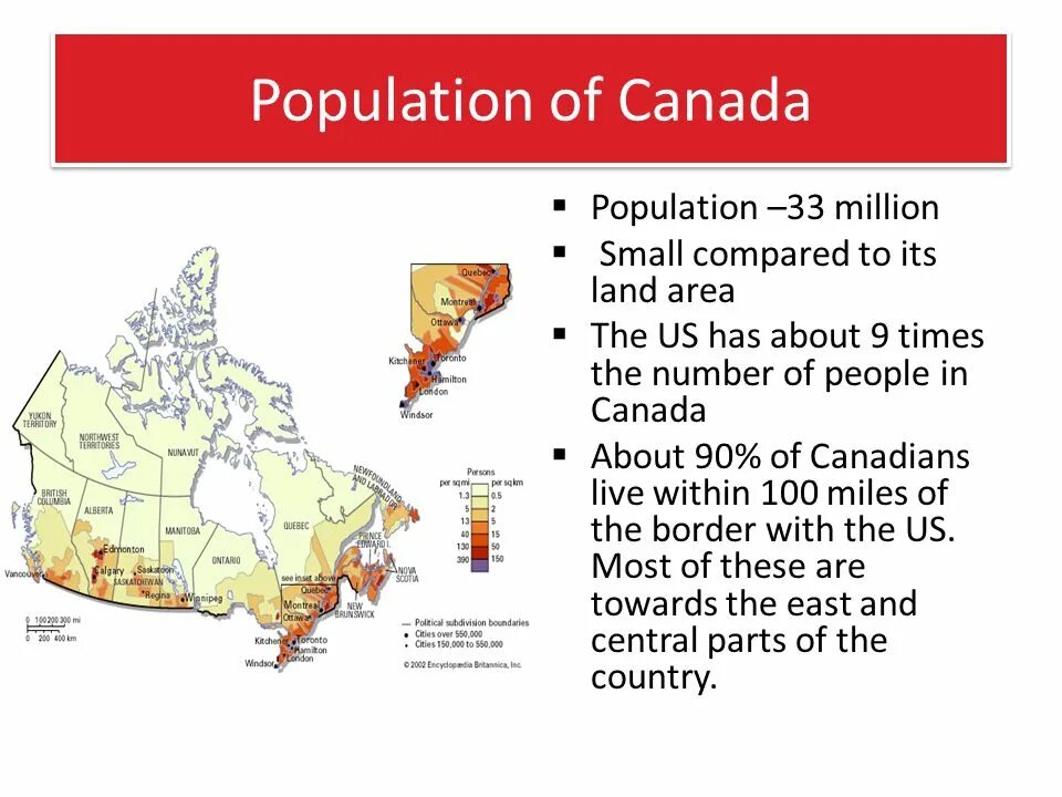 Расселение канады. Population Канада. Плотность населения Канады. Canada популяция. Карта плотности населения Канады.