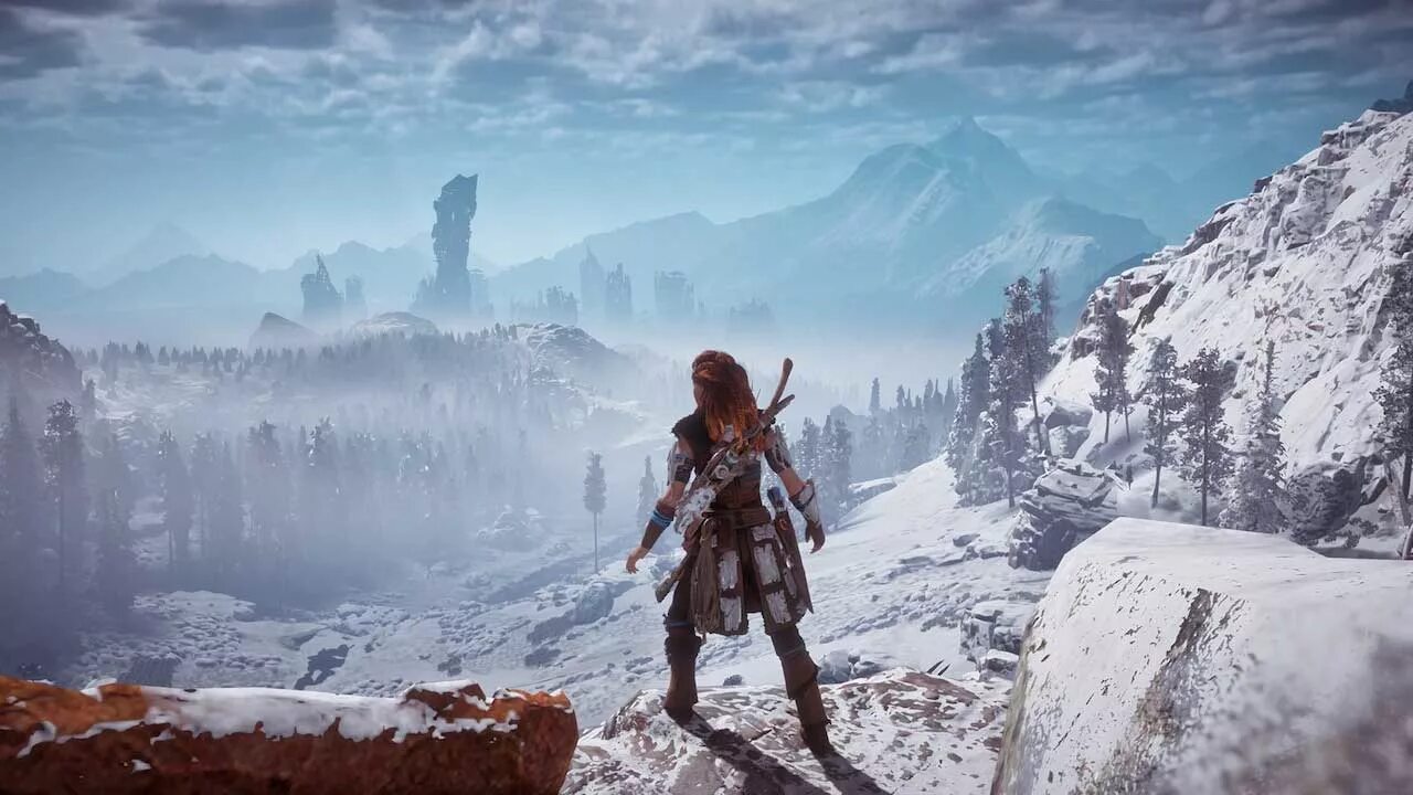 Игра Horizon Zero Dawn. Horizon Zero Dawn: the Frozen Wilds. Horizon Zero Dawn зима. Horizon Zero Dawn DLC.