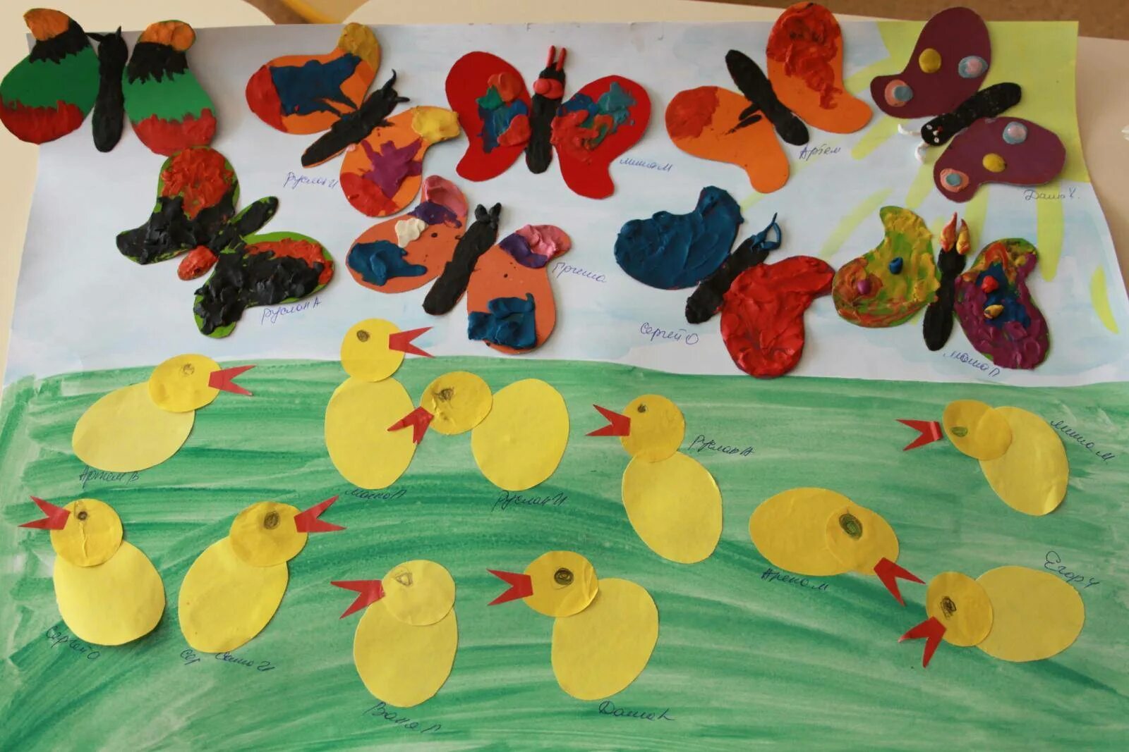 День птиц в ясельной группе. Аппликация в средней группе. Коллективное рисование. Аппликация в младшей группе детского сада. Коллективная аппликация в подготовительной группе.