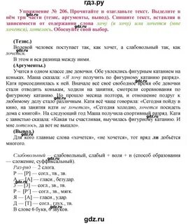 Упражнение 206 класс