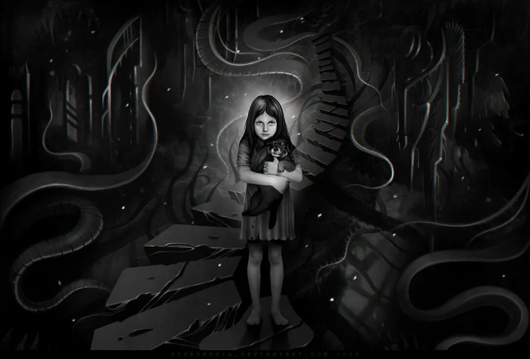 Widow in the endless labyrinth