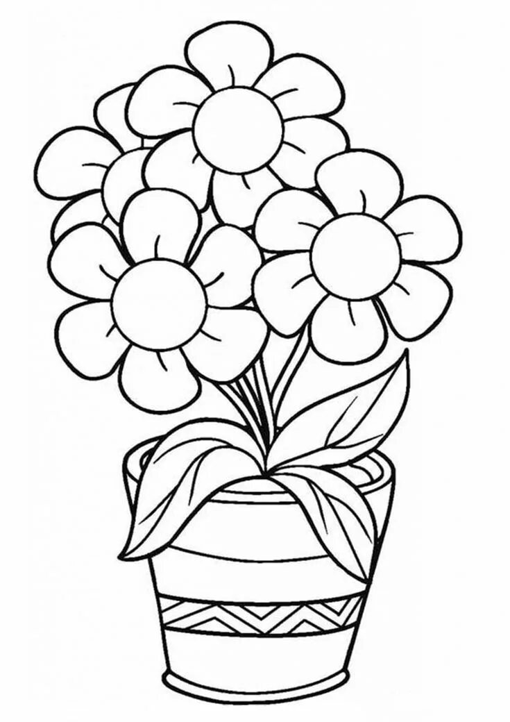 Free & Easy To Print Flower Coloring Pages Printable flower coloring pages, Flow