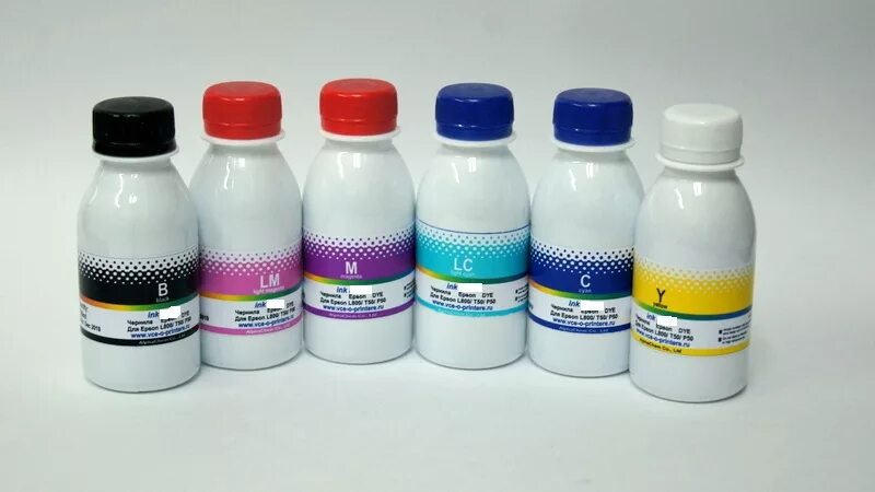 Ink 6. Комплект чернил на водной основе 6 цветов 100мл для epson t50/ p50/ l800. чернила epson t50. dye ink чернила для принтера epson. epson ink 6 colors.