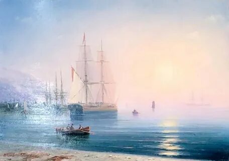 Картина утро на море