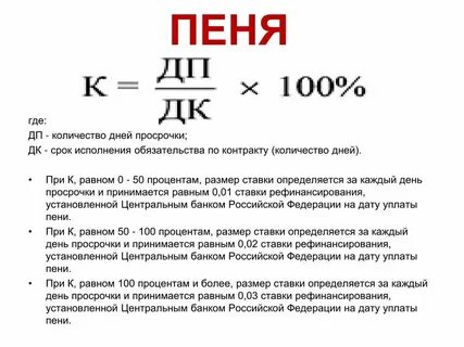 Пени за просрочку по договору подряда